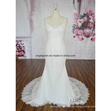 Sexy V-Ausschnitt Spitze Applique Made in China Engel Bridal Factory Brial Kleid